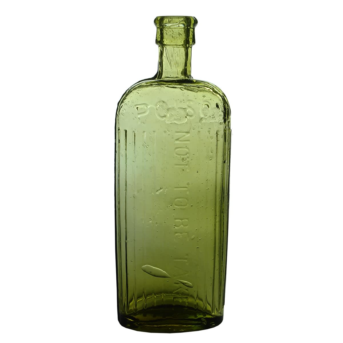 Poison. Oval 8 oz Poison Not to be taken. Lime/Yellow kind of colour. 171 mm.