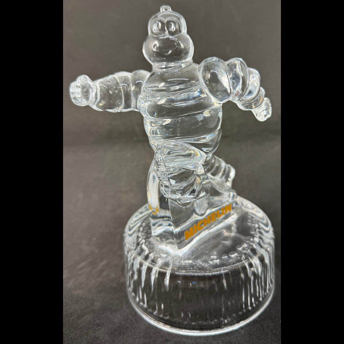 Crystal Figure. Bibendum. Michelin Man. Made by Cristal d'Arques. No box.