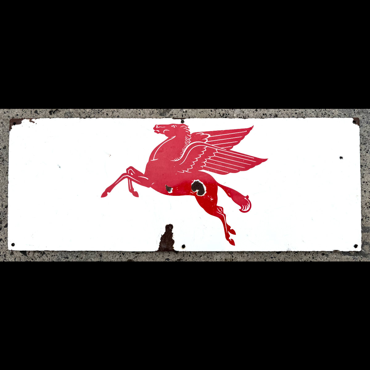 Enamel Sign. Pegasus (facing left). (Mobiloil, Vacuum Oil Company).