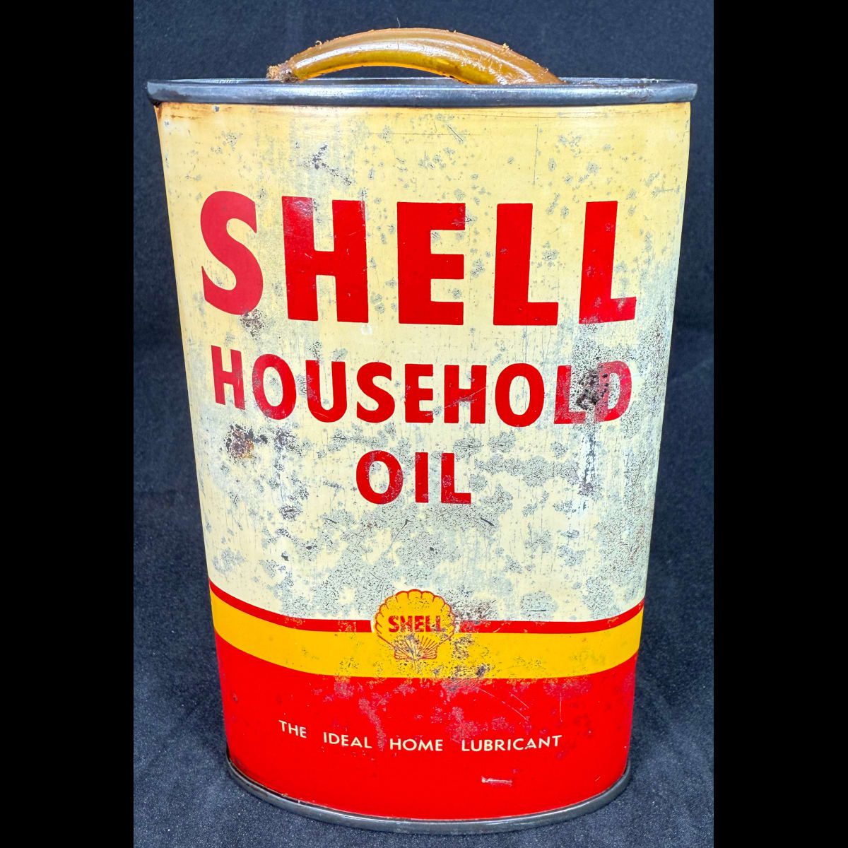 Household Oil tin. Shell Household Oil. The ideal Home Lubricant. 8 Fluid Ounces.