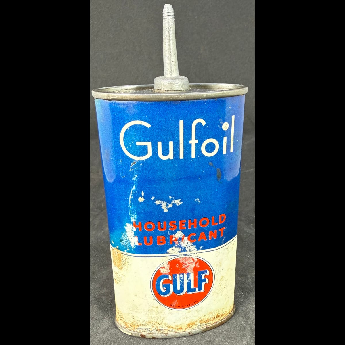 Household Oil Tin Oiler. Gulfoil. Gulf Household Lubricant. Gulf Oil Corp. Gulf Refining Co. Pittsburgh PA.