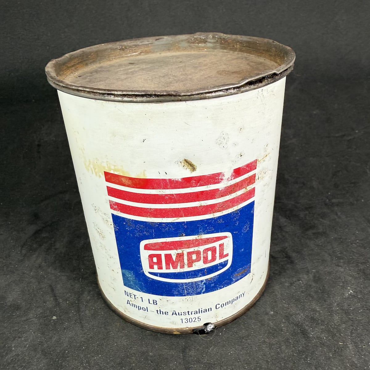 Grease Tin. Ampol the Australian Company. 1 lb net.
