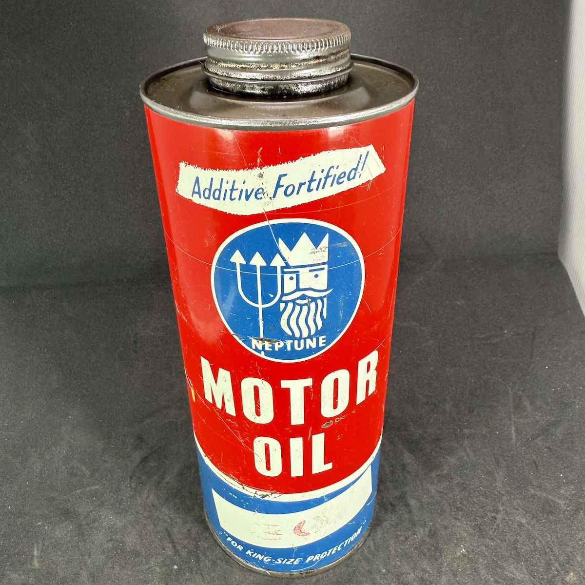 Oil Tin. Neptune Motor Oil. King Neptune with Trident. Neptune Oil Company Pty Ltd.