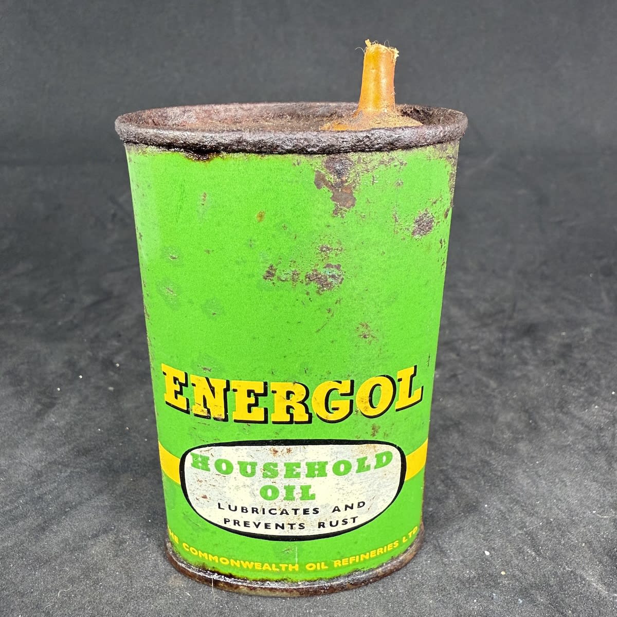Household Oiler. Oil Tin. Energol Household Oil. The Commonwealth Oil Refineries Ltd.