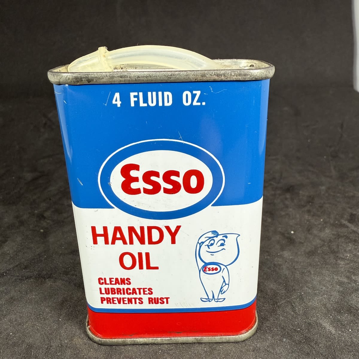 Household Oiler. Oil Tin. Esso Handy Oil. Esso Drip Man. 4 oz. New Old Stock, still full and sealed. (Not for standard post due to contents. Winning bidder will have to make other arrangements to collect)