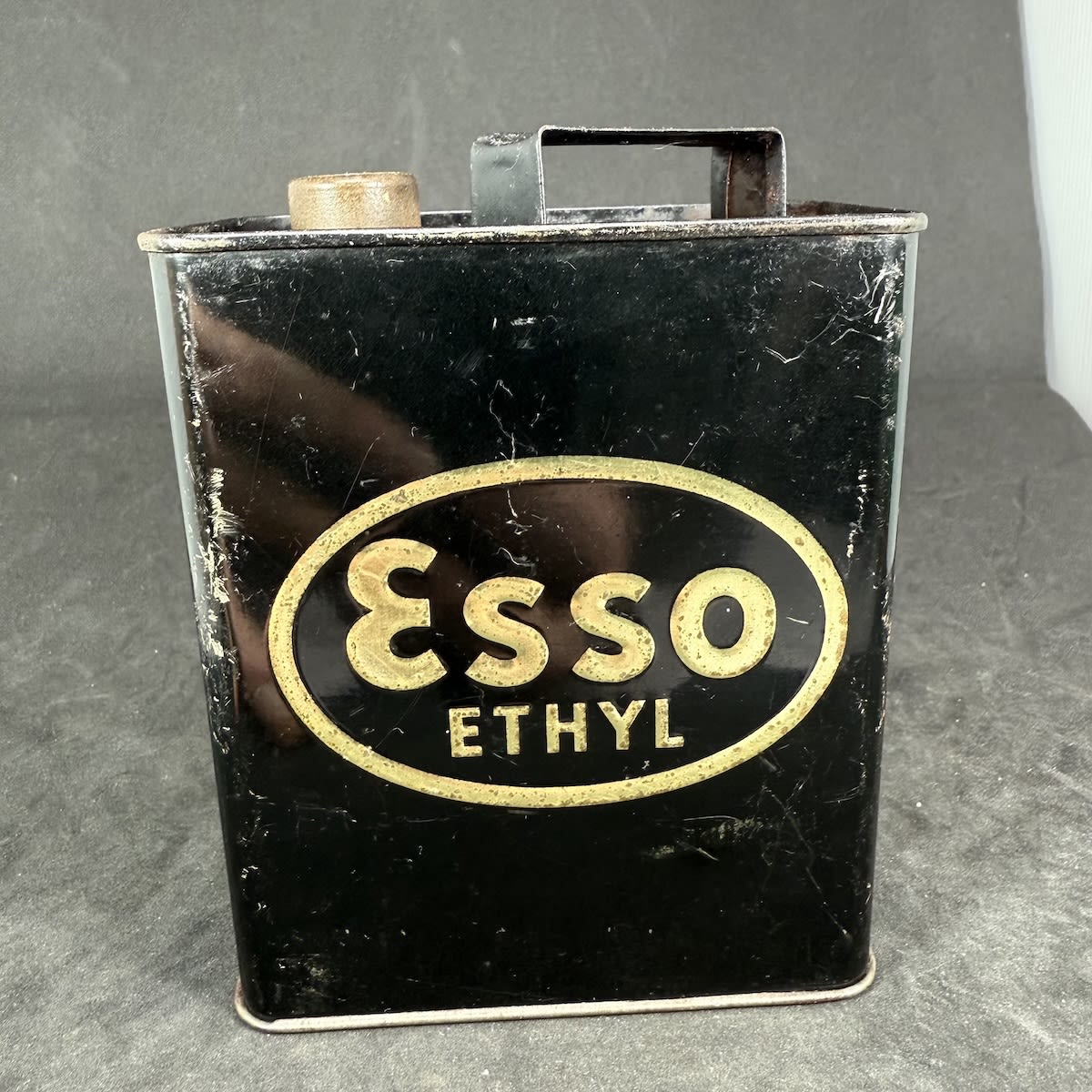 Oil Tin. Esso Ethyl (Dummy petrol or gas can for kids pedal cars).