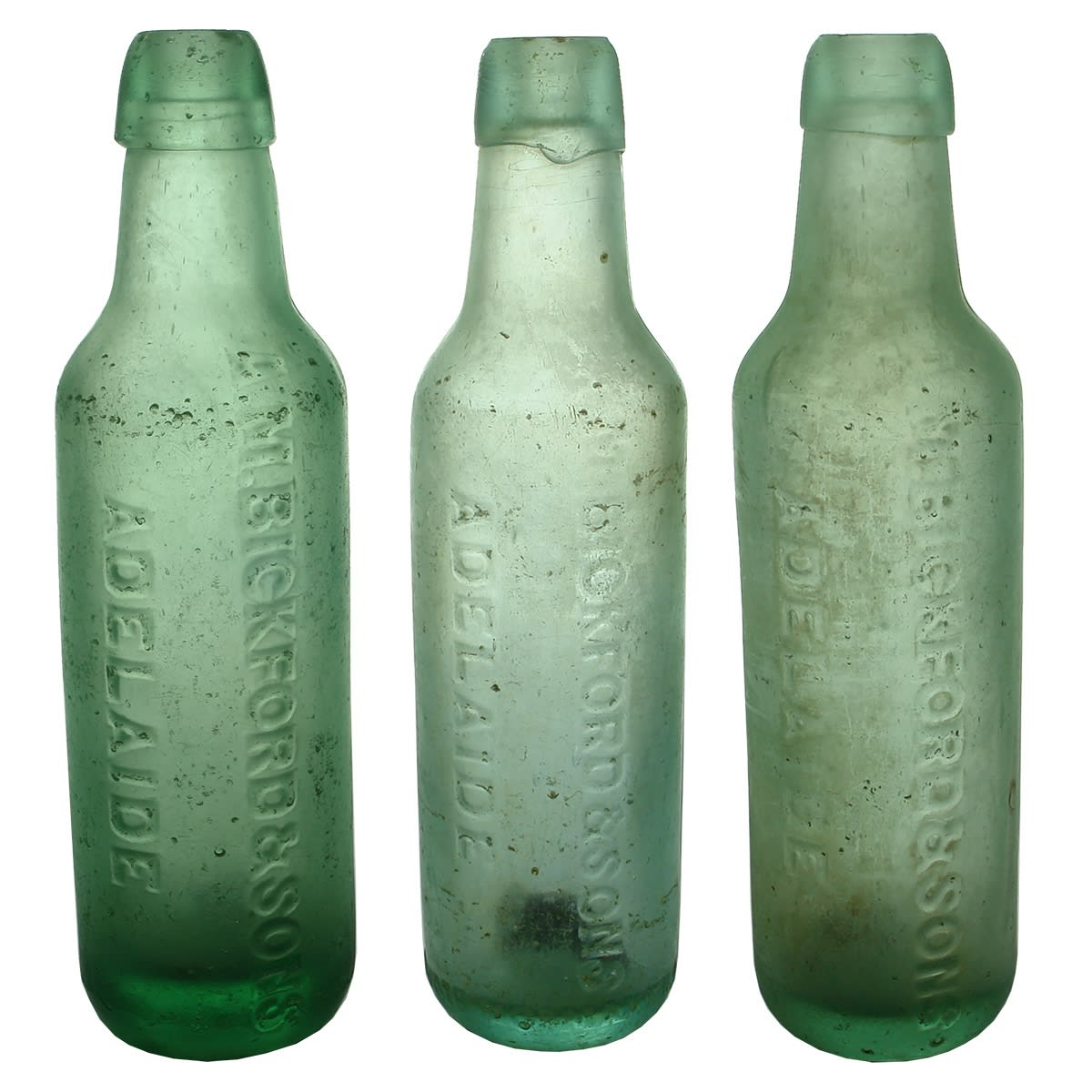 3 Lamonts. All A. M. Bickford & Sons, Adelaide. Lamonts Patent variations. 10 oz. (South Australia)