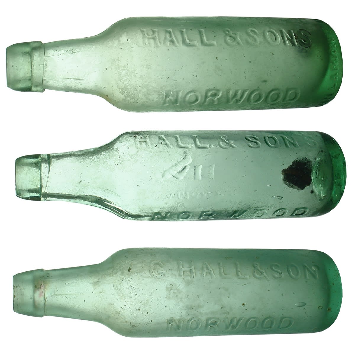 3 Lamonts: All different variations of Hall & Sons or G. Hall & Sons Norwood. Lamonts Patent. 10 oz. (South Australia)