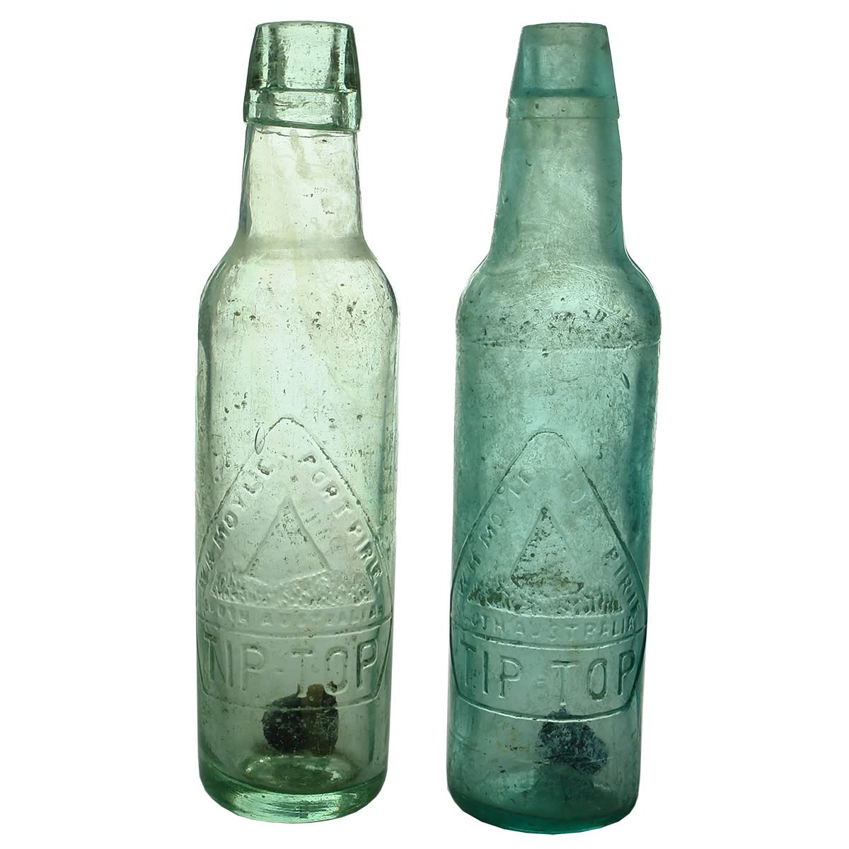 2 Lamonts: W. H. Moyle, Port Pirie. Mountain. Tip Top. A base mark and Kilner Bros base mark. (South Australia)