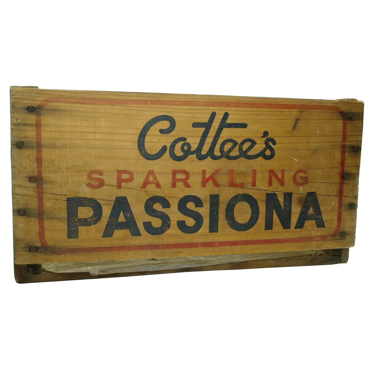 Box. Cottee's Sparkling Passiona Crate.