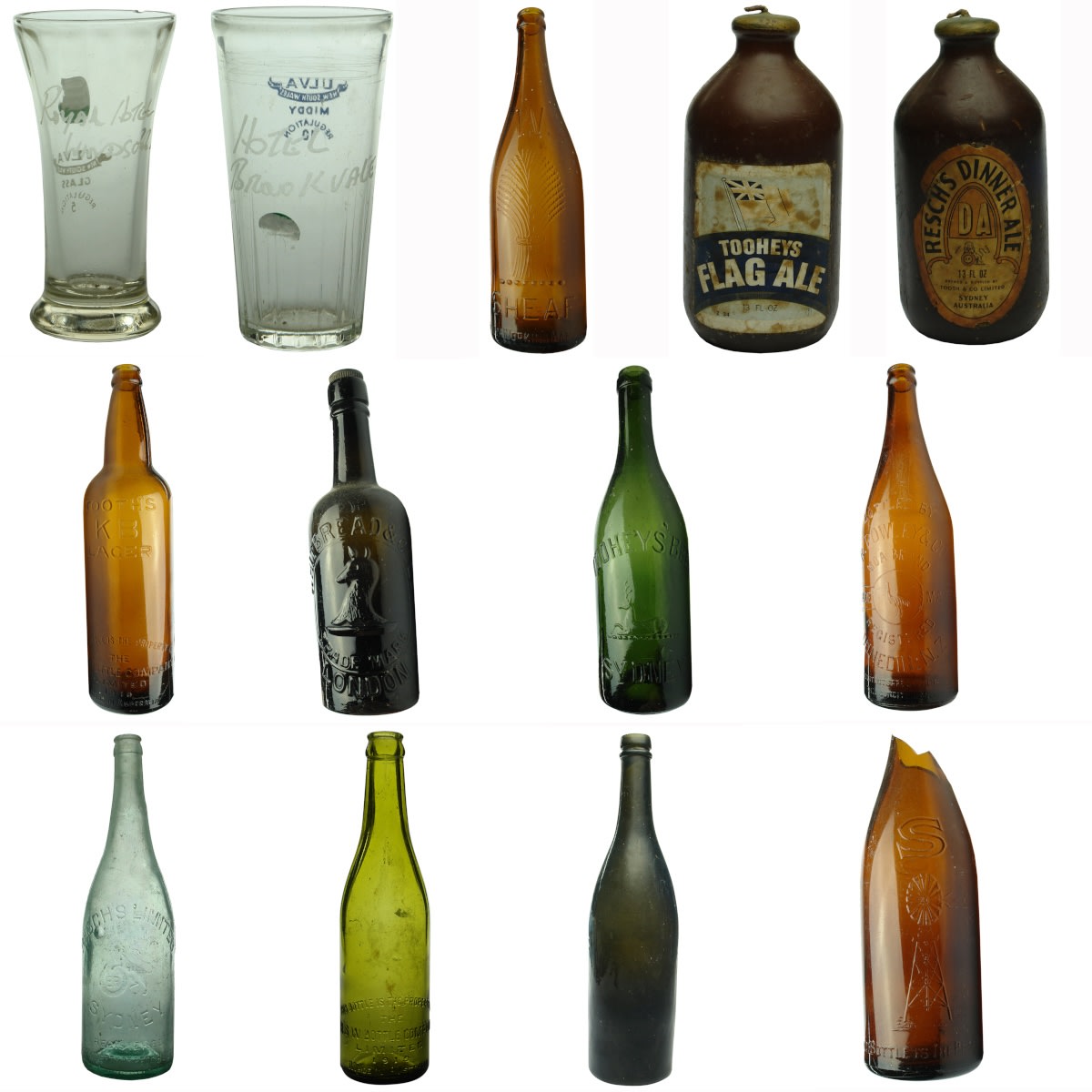 Big Beer Lot. Glasses, Bottles, Advertising and Promotion.