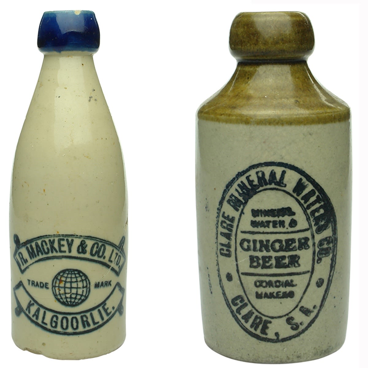 2 Ginger Beers: R. Mackey & Co Ltd, Kalgoorlie; Clare Mineral Waters Co. (Western Australia & South Australia)