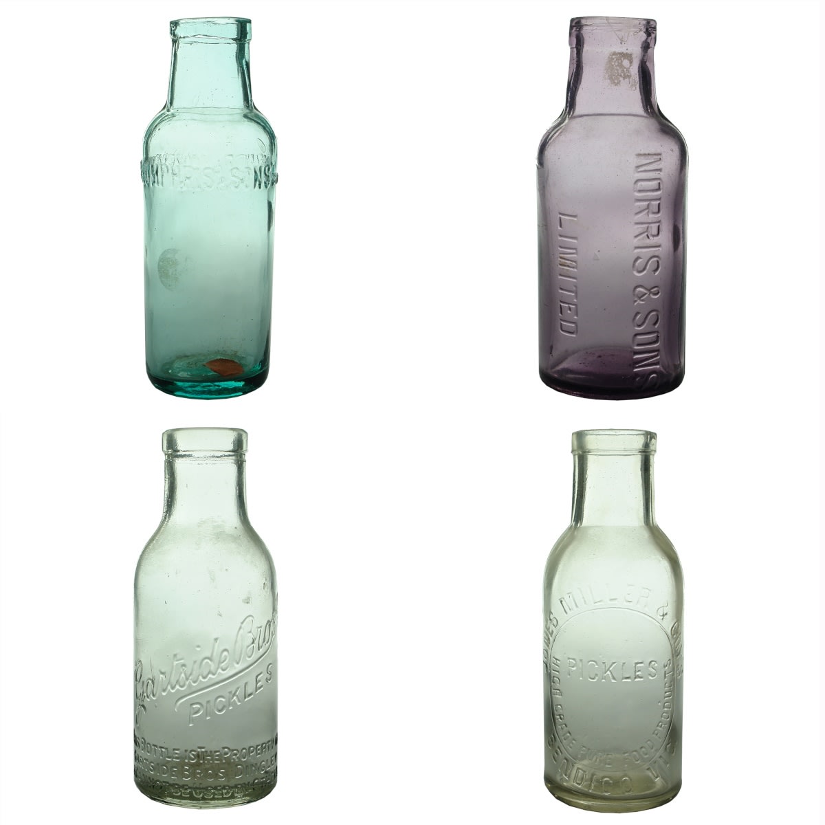 4 Pickles: F. Humphris & Sons Ltd Adelaide & Jamestown; Norris & Sons Ltd; Gartside Bros, Dingley; Jones Miller & Co., Bendigo.