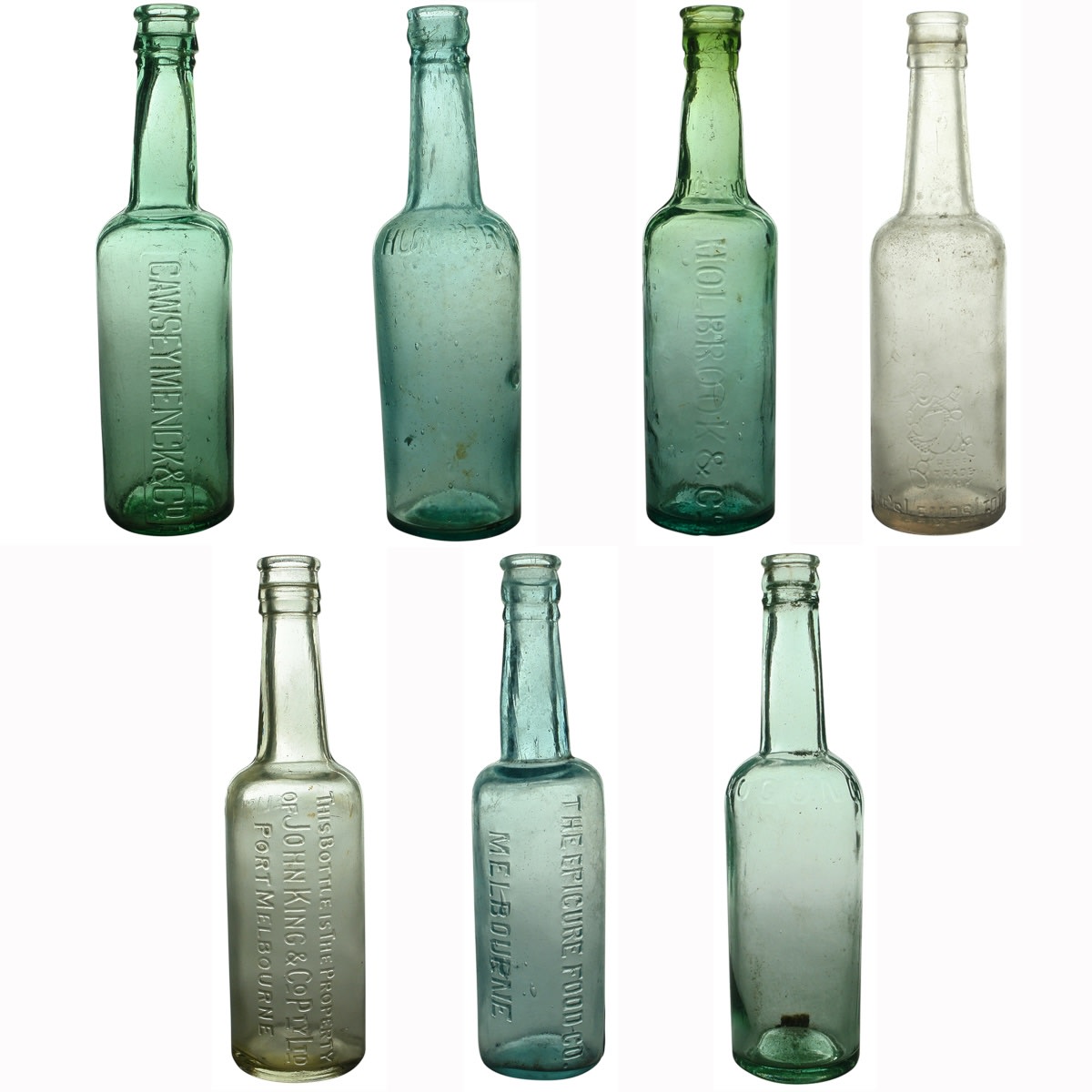 7 Hot Sauces: Cawsey Menck; Hunter Poulton; Holbrook & Co (Green top!); Brookes Lemos; John King; The Epicure Food Co; Bogong Sauce.