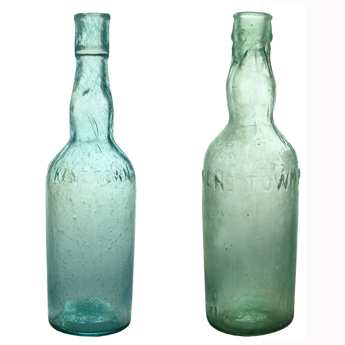 2 Sauces. Different variations of Kent Town Preserving Co. Shear lip with H in a circle base mark; Collared type. (South Australia).