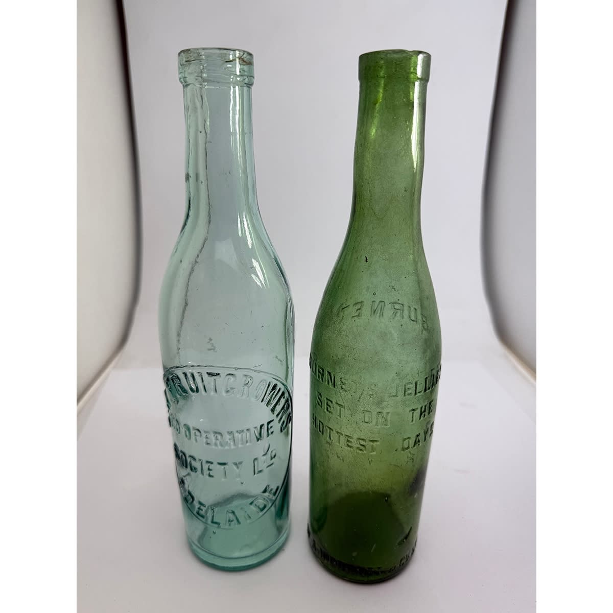 2 Sauces: S. A. Fruitgrowers Adelaide; A. H. Burnet & Co with Burnet's Jellies Set on the Hottest Days advertising.