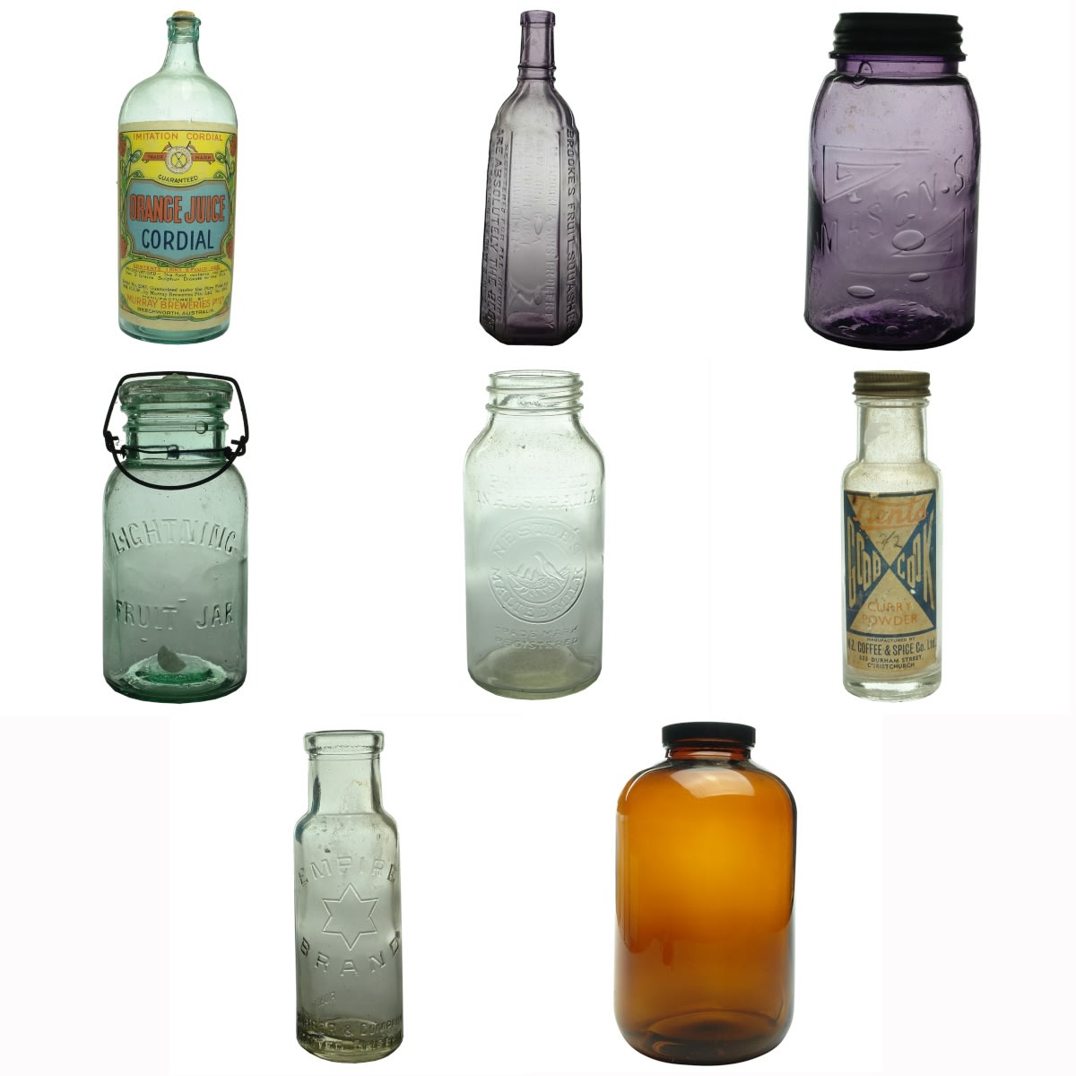 Cordials and Jars Group. Lots of large bottles. If you want postage it will be expensive!