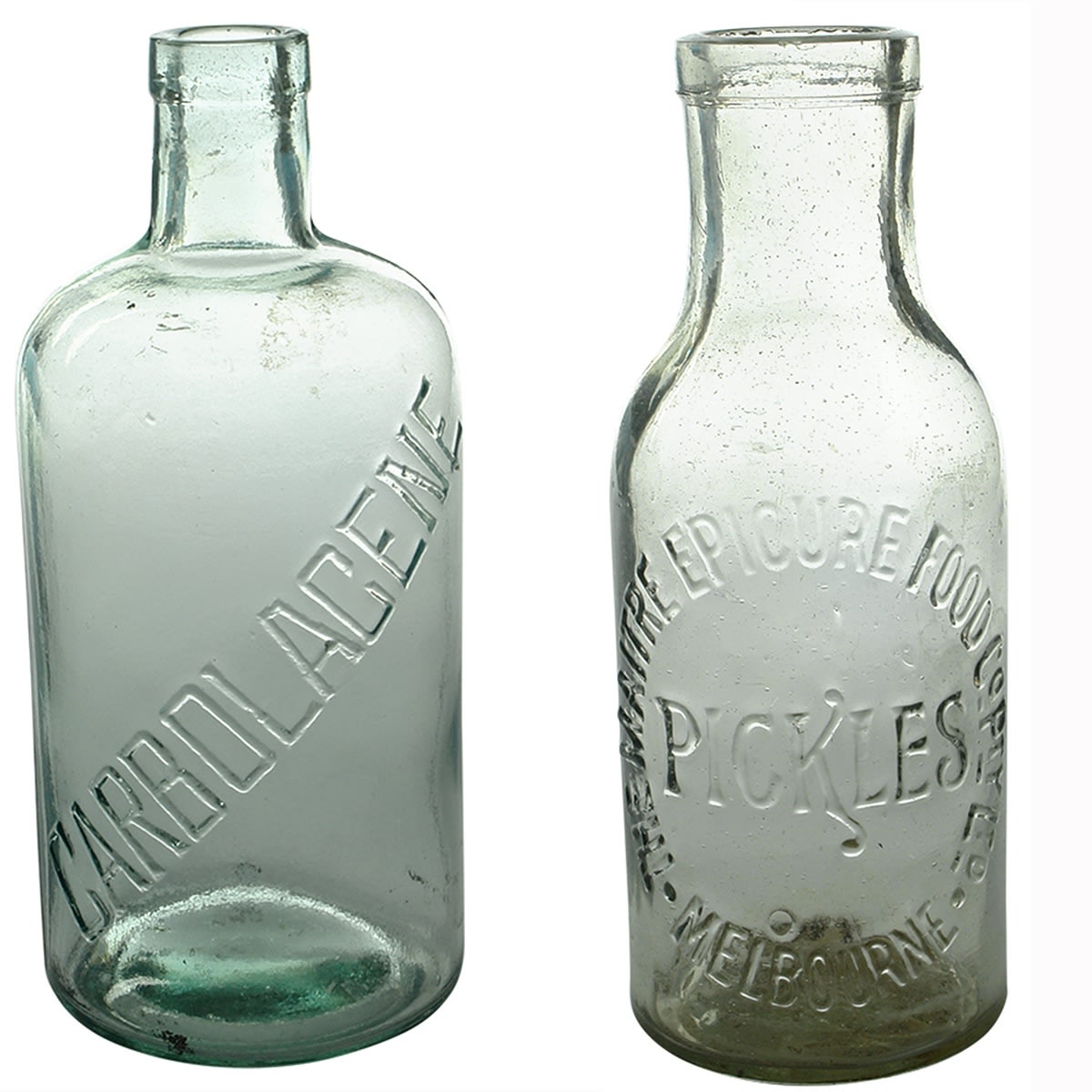 2 Household Bottles: Carbolacene; Maitre Epicure Food Co Pty Ltd.