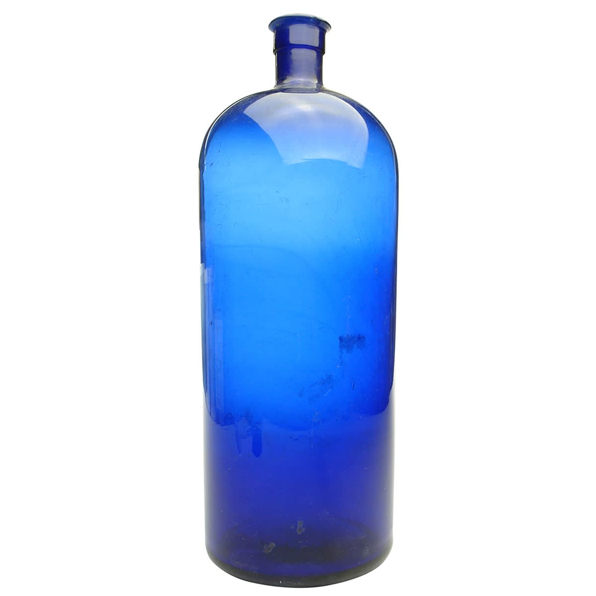 Chemist. Huge blue bulk pharmacy storage jar with narrow neck. 335 mm.