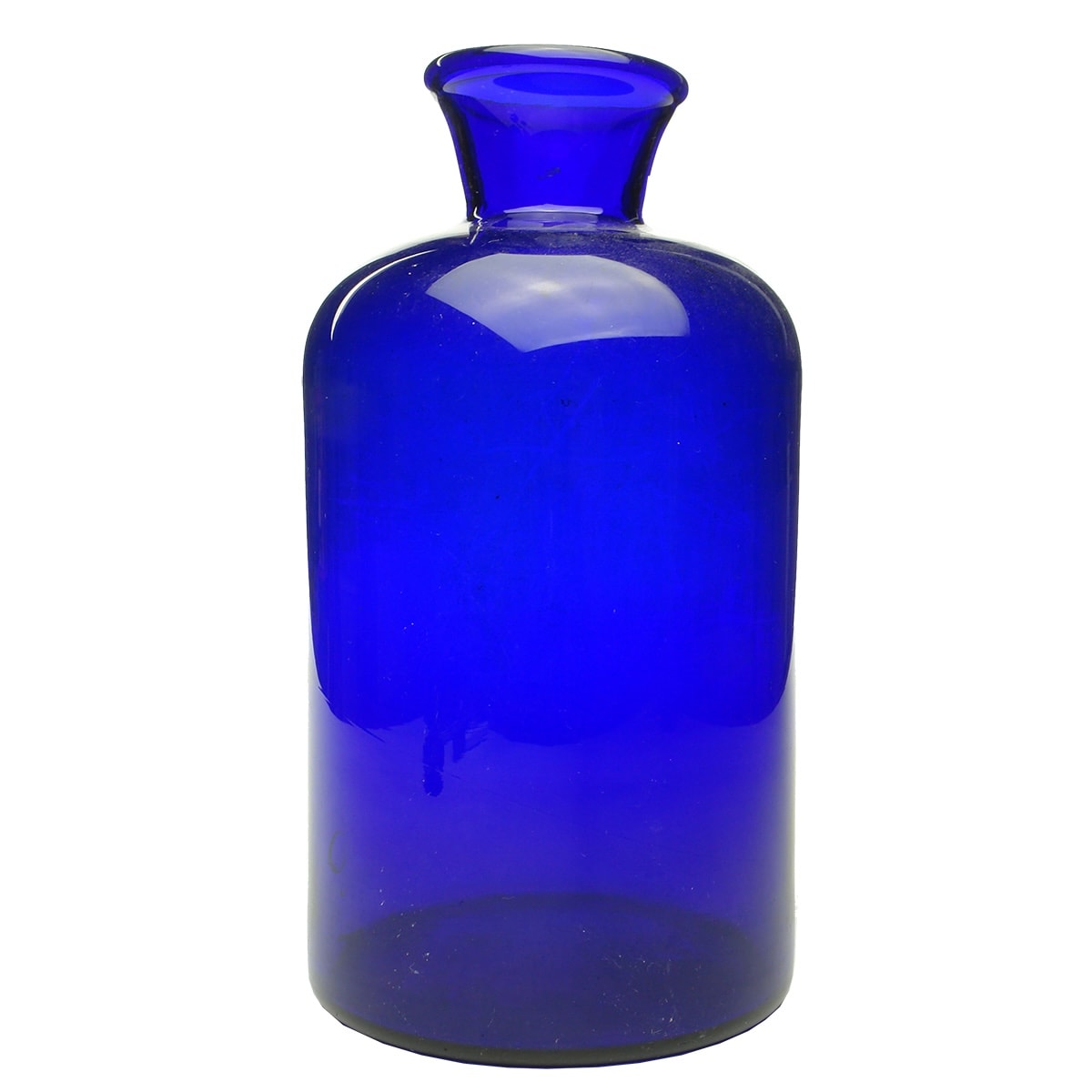 Pharmacy. Large cobalt pharmacy jar with wide flared top.