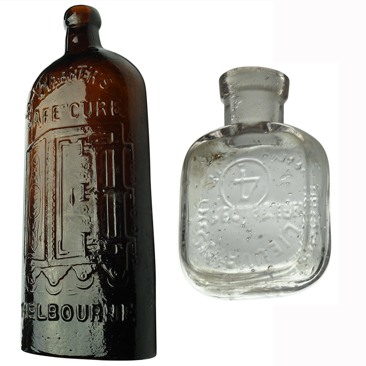 2 Bottles: Warners Safe Cure Melbourne; Lieuvain's Needle Lubricator No 4.