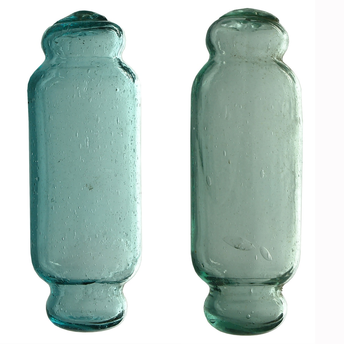 Glassware. Pair of Japanese Rolling Pin Fishing Floats.