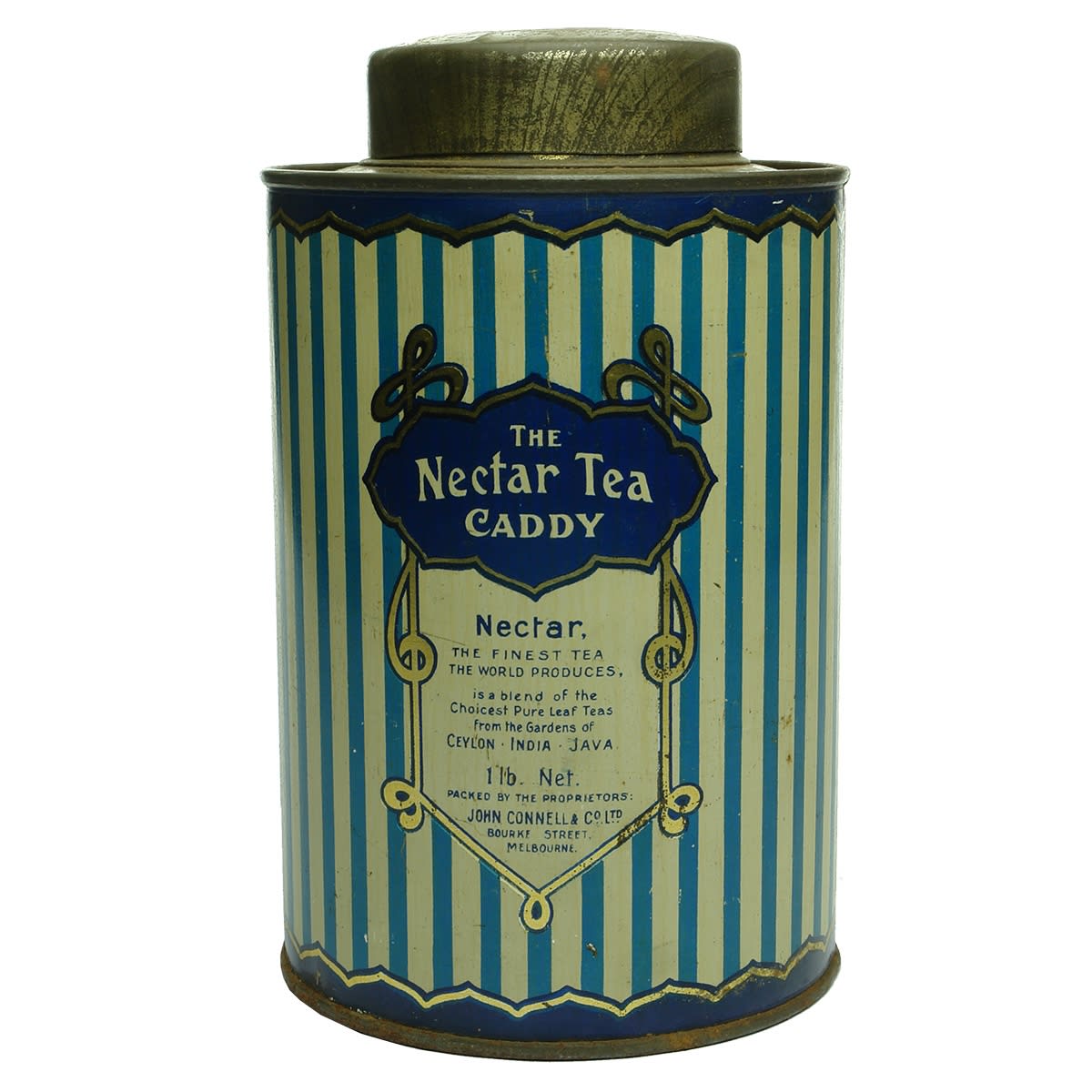 Tin. Nectar Tea Caddy. John Connell & Co Ltd. Bourke Street, Melbourne. (Victoria)