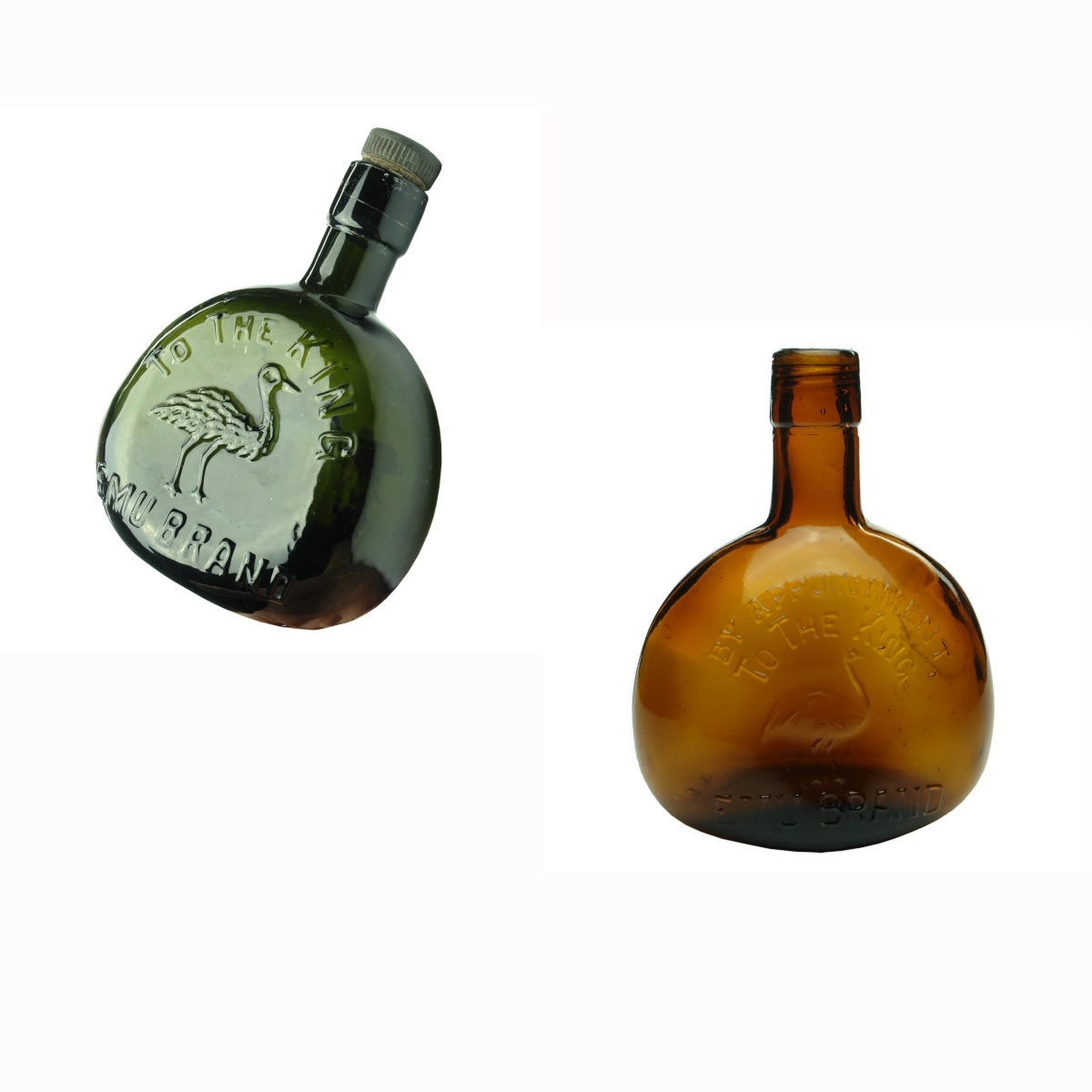 2 Wines. Different Variations of Emu Brand, To the King. Emu Wines. Green & Amber. small sizes.