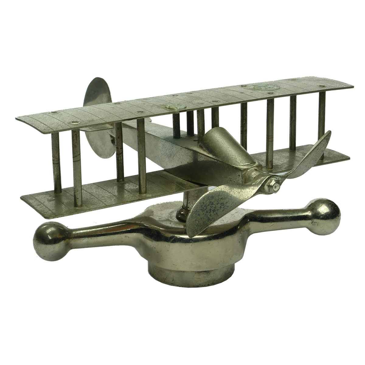 Garagenalia. Biplane Radiator Cap, J. Ogilvie, Maker, Sydney. Reg. No 2576. (New South Wales)