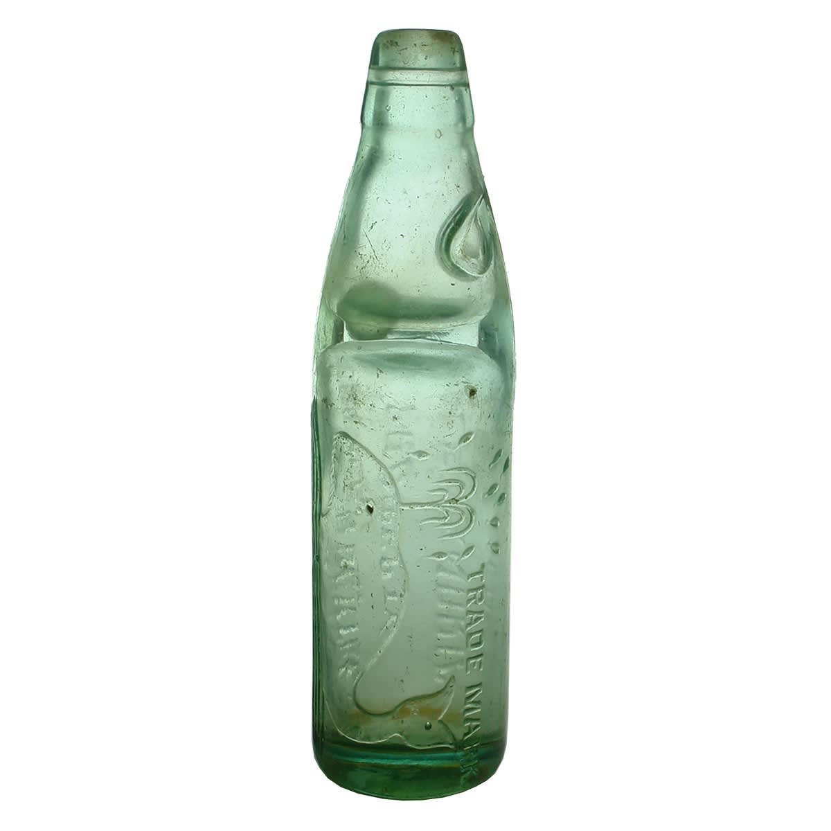 Codd. Charles Oertel, Alexandria, Sydney. One Way Pour. Aqua. 10 oz. (New South Wales)