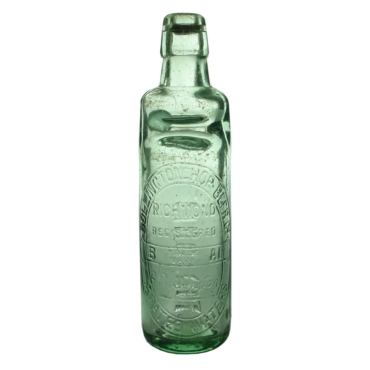 Codd. Bollington Hop Beer Co., Richmond. Aerated Waters. All Way Pour. M. G. B. Co. 10 oz. (Victoria)