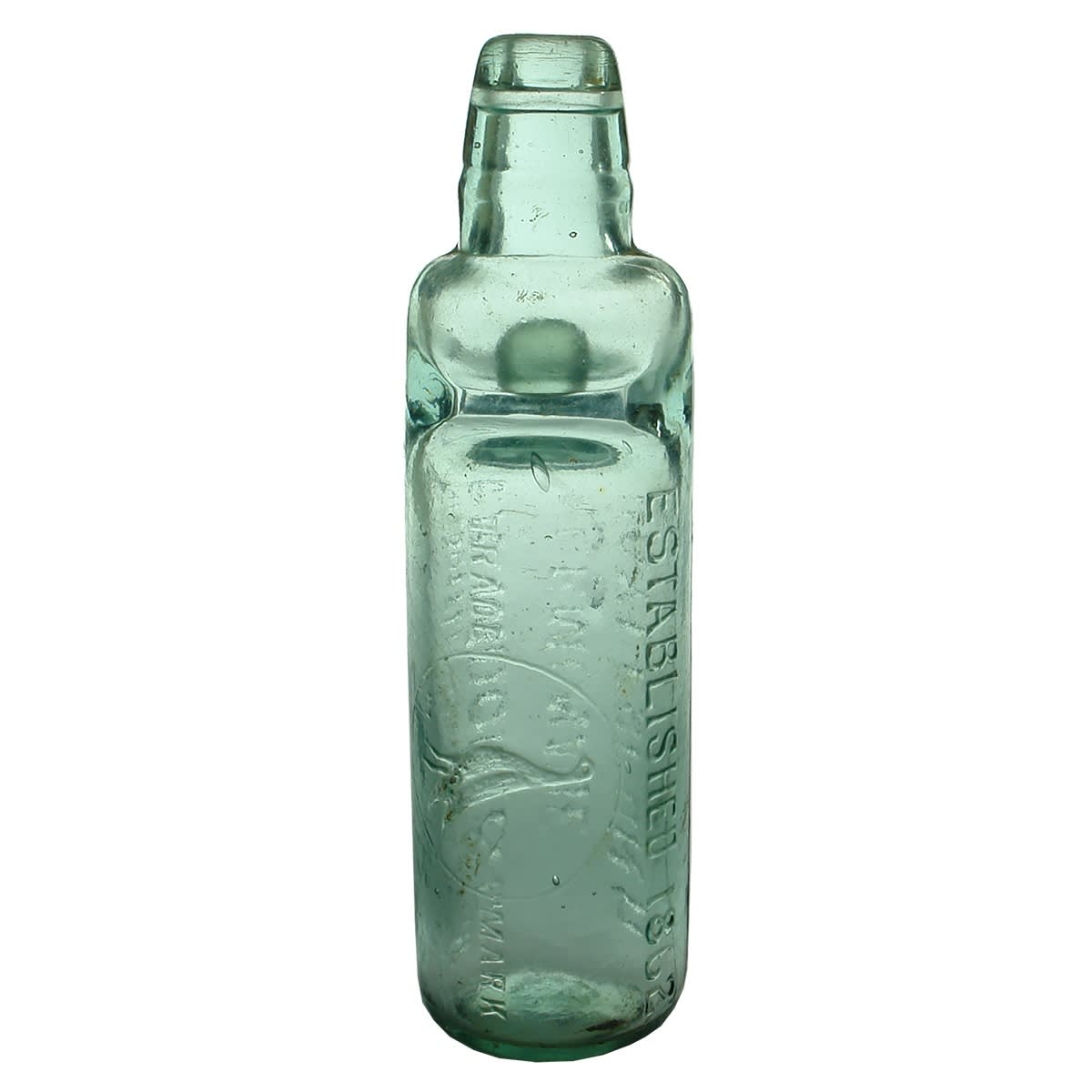 Codd. C. R. Moore & Co., Daylesford with extra line of writing. All Way Pour. Aqua. 10 oz. (Victoria)