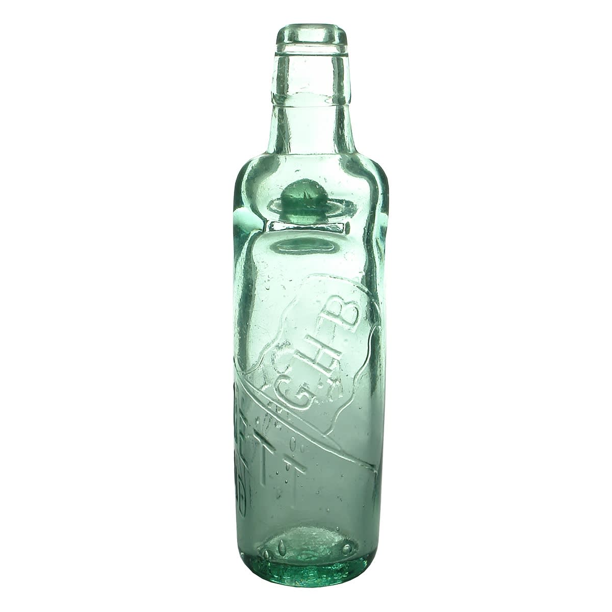 Codd. G. H. Bennett, Richmond. M. G. B. Co. Flag. All Way Pour. Aqua. 10 oz. (Victoria)