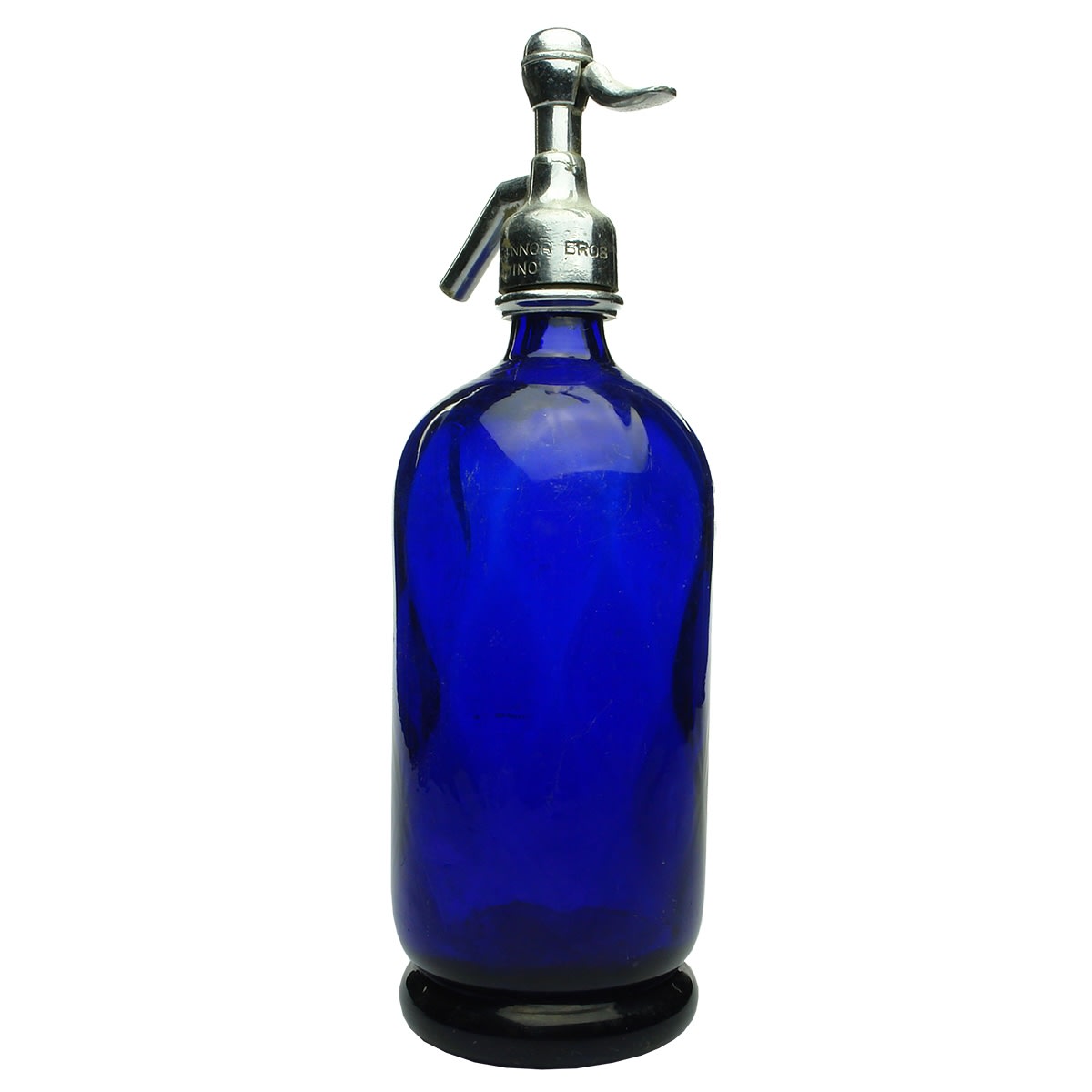 Syphon. Plain Deep Cobalt Soda Syphon. O'Connor Bros., Casino spout. 30 oz.