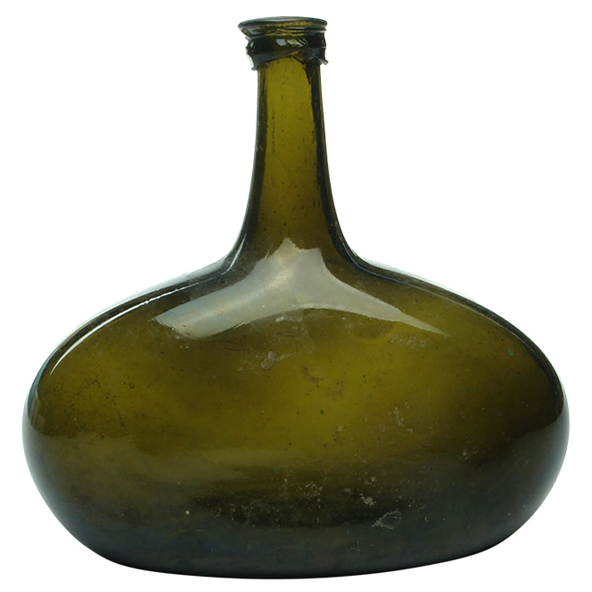 Early Glass. Flattened Bladder or Boot Wine. Pontil.