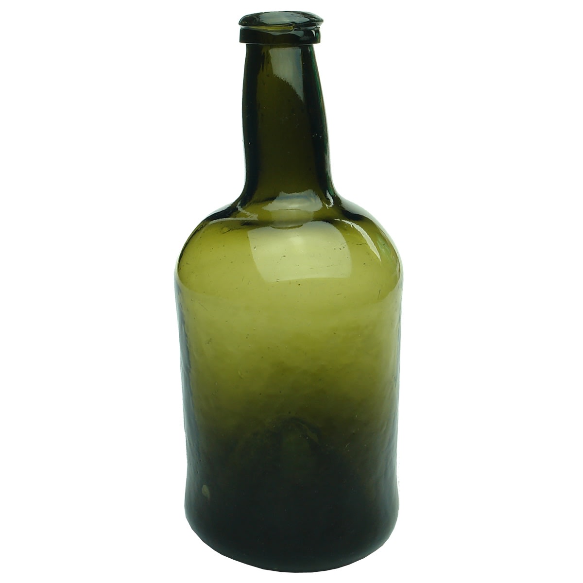 Early Glass. English Wine With Wide Body and Saggy Base, Narrow Lip and Collar. Pontil. (United Kingdom)