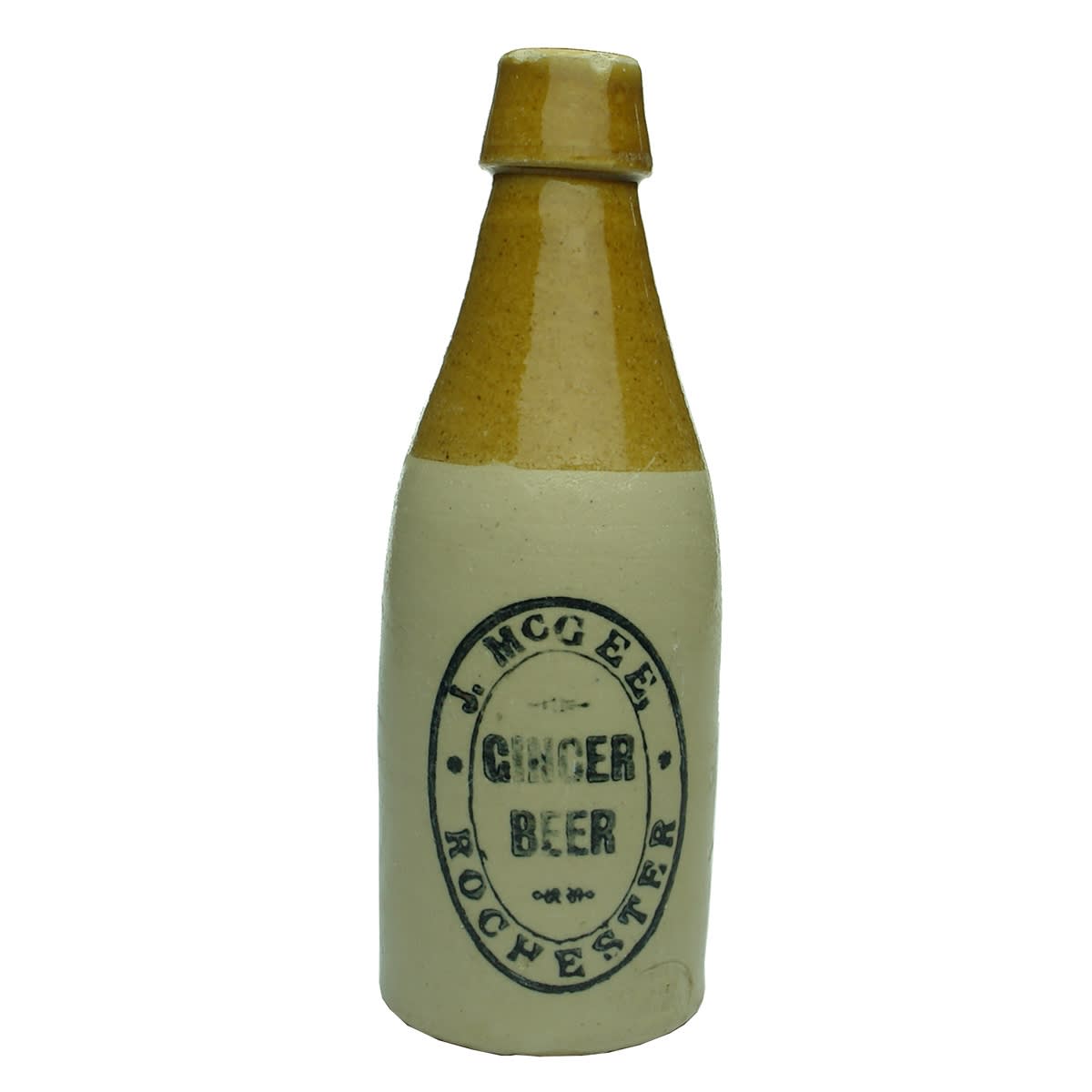 Ginger Beer. J. McGee, Rochester. Bendigo Pottery. (Victoria)