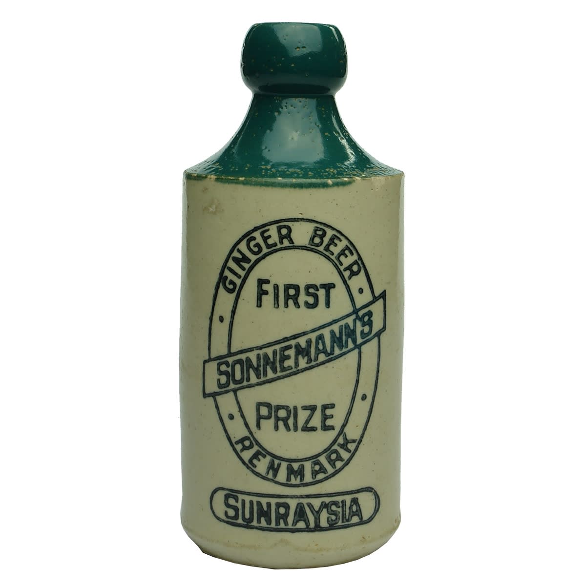 Ginger Beer. Sonnemann's, Renmark. Green Top. Dump. (South Australia)