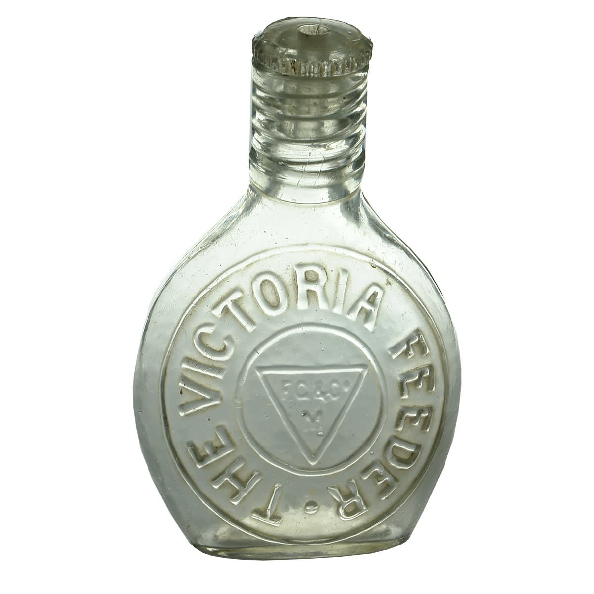 Baby Feeder. The Victoria Feeder, Felton Grimwade & Co., Melbourne. Clear. 8 oz. (Victoria)