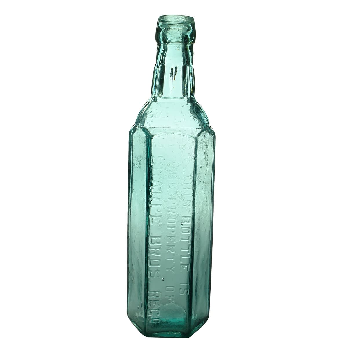 Internal Thread Cordial. Sharpe Bros Regd. Fancy shape. Good Luck. Helloa!