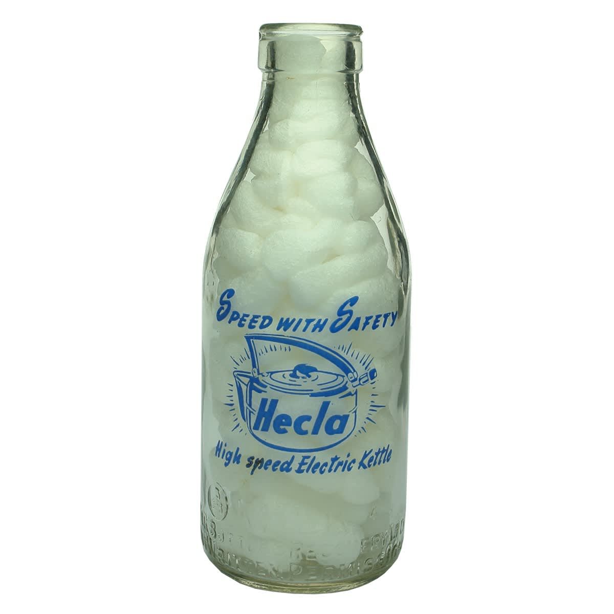 Ceramic Label Advertising Milk. Hecla High Speed Electric Kettle. Milk Bottles Recovery Ltd. Pint. (Victoria)