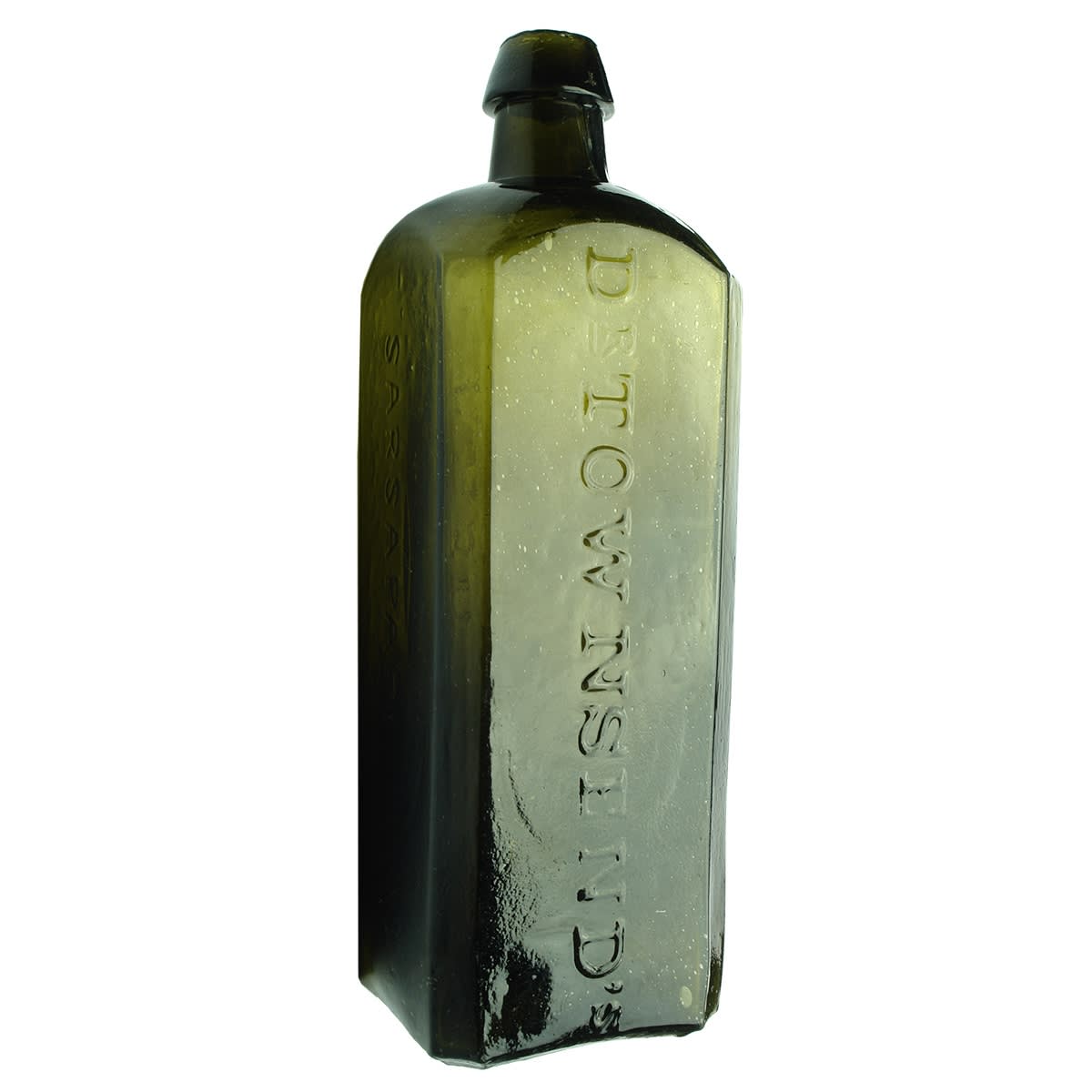 Sarsaparilla. Dr. Townsend's Sarsaparilla, Albany, N. Y. Hinge Mould and Pontil. Black. 26 oz (United States)