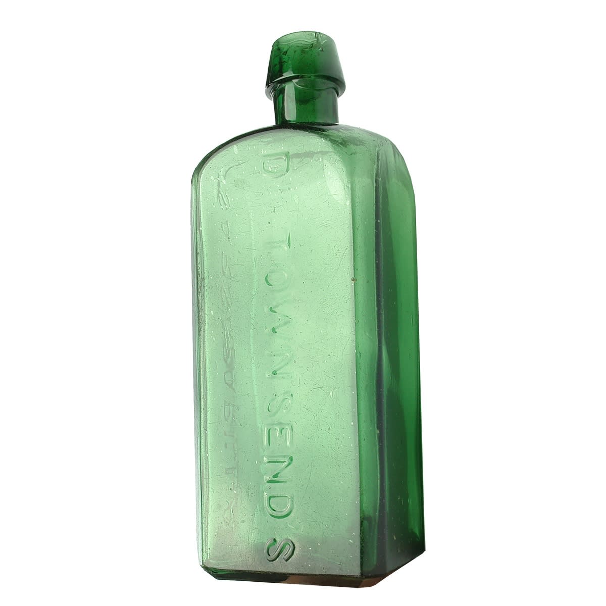 Sarsaparilla. Dr Townsend's Sarsaparilla Albany New York. Chunky Top. Forest Green. 26 oz.