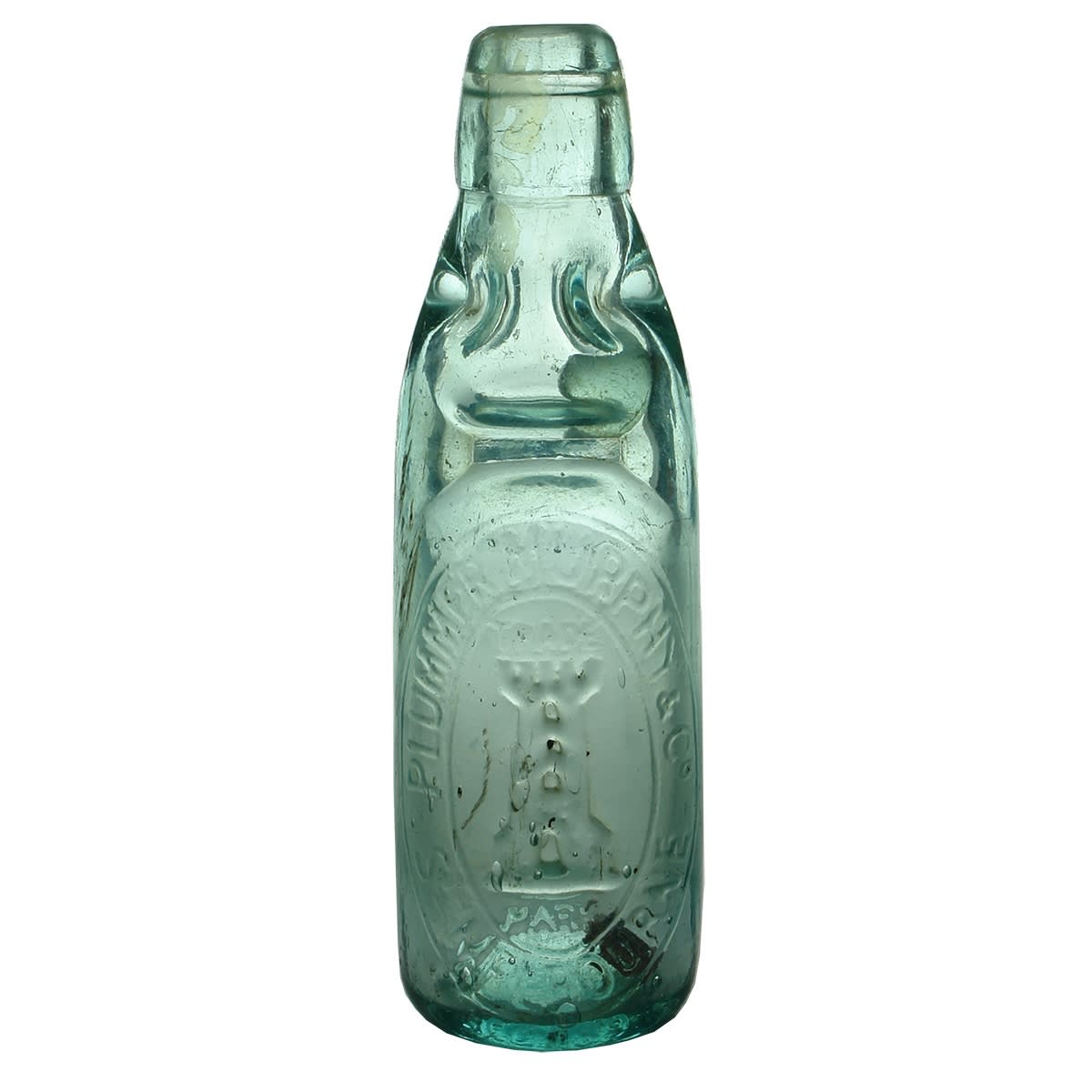 Codd. Plummer Murphy, South Melbourne. Caledonian Glass Works. Dobson. Aqua. 6 oz. (Victoria)