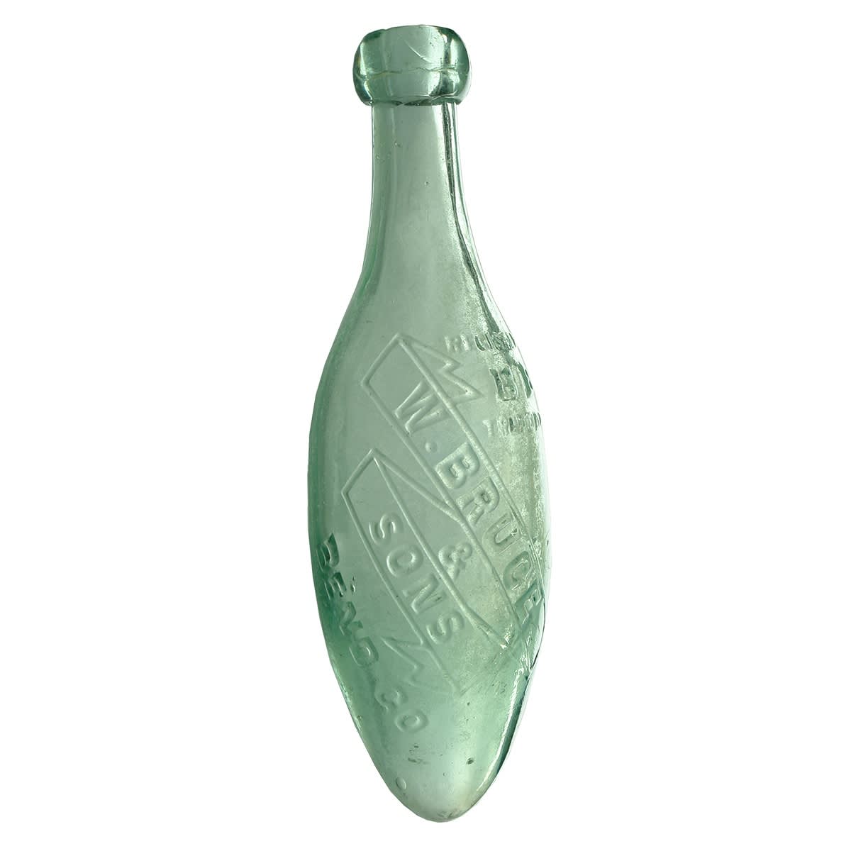 Torpedo. W. Bruce & Sons, Bendigo. Ribbons design. Aqua. 10 oz. (Victoria)