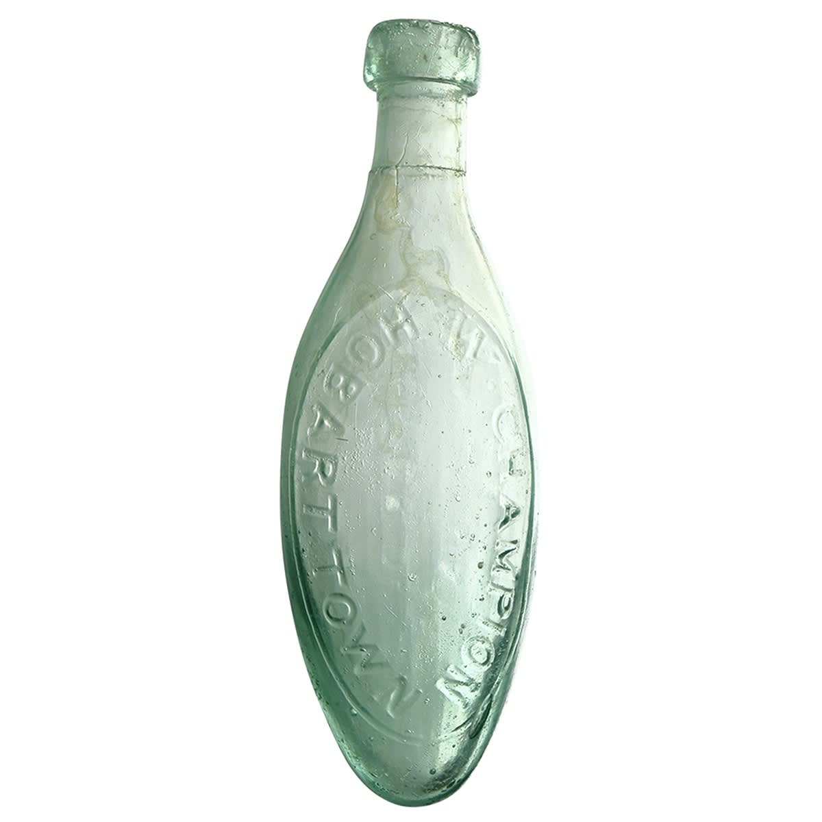 Torpedo. W. Champion, Hobart Town. Aqua. 10 oz. (Tasmania)