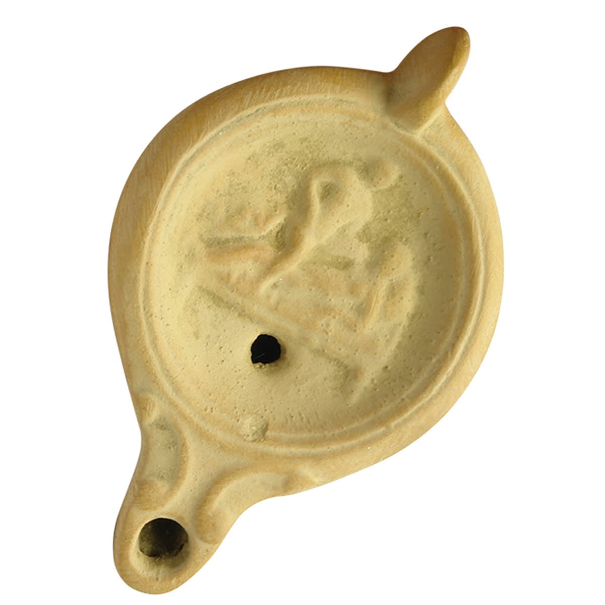 Antiquity. Roman oil lamp with erotic scene, 300-400 AD.
