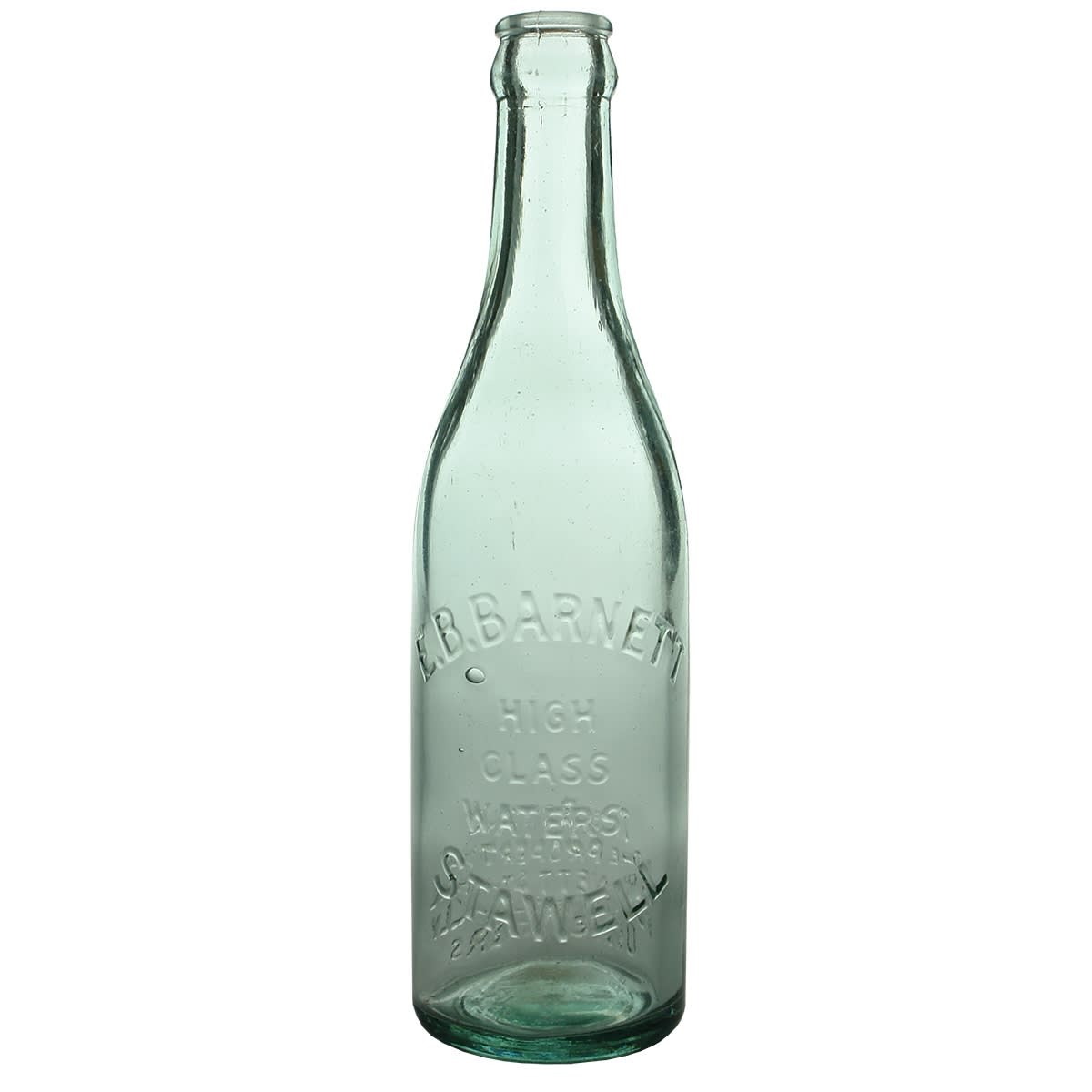 Crown Seal. E. B. Barnett, Stawell. High Class Waters. Aqua. 10 oz. (Victoria)