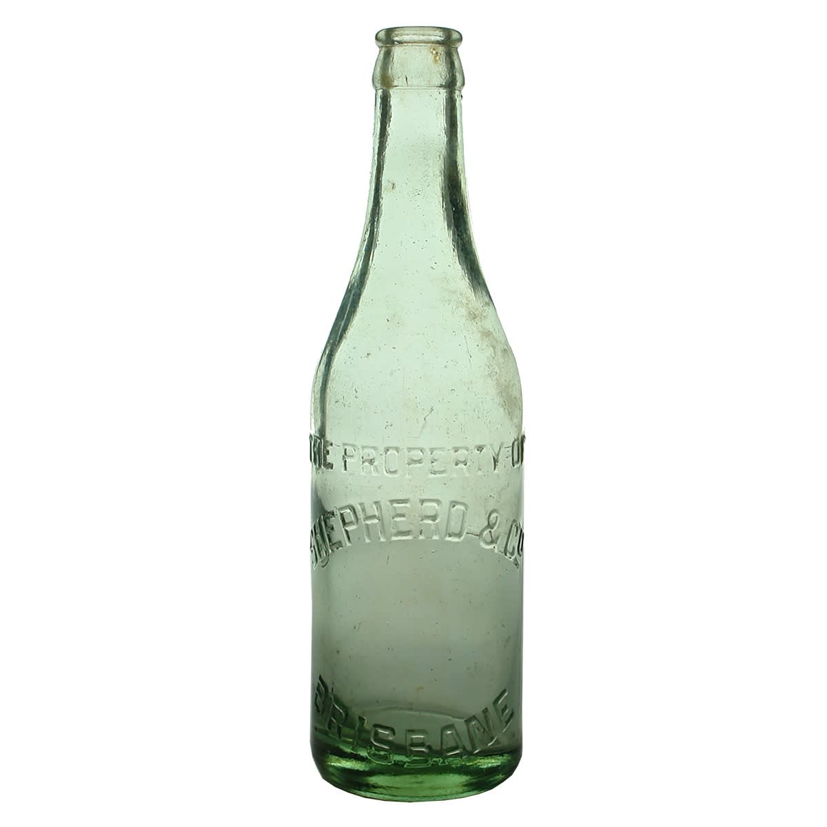 Crown Seal. Shepherd & Co., Brisbane. Aqua. 10 oz. (Queensland)