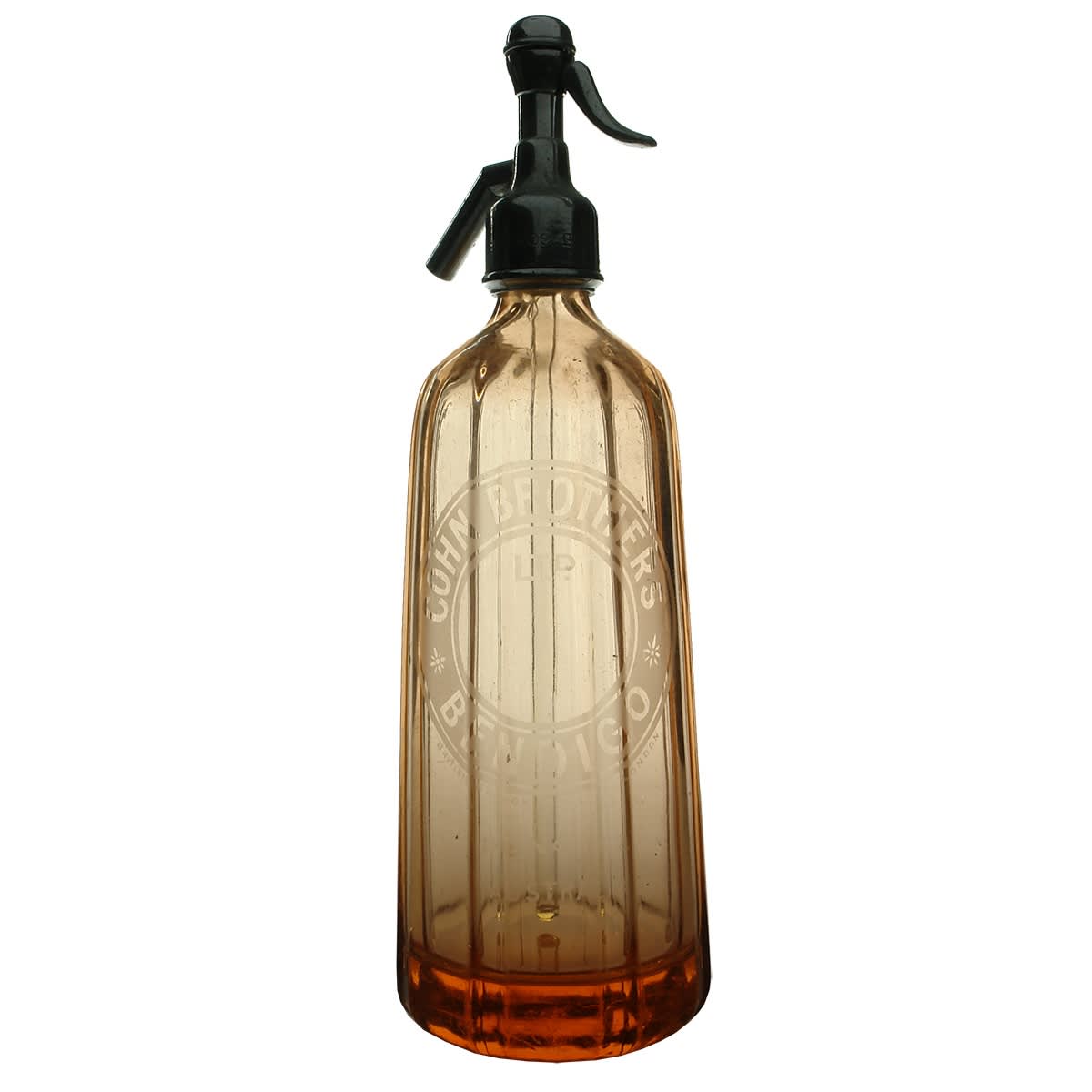 Soda Syphon. Cohn Brothers, Bendigo. Apricot Colour. Pyramid. 30 oz. (Victoria)